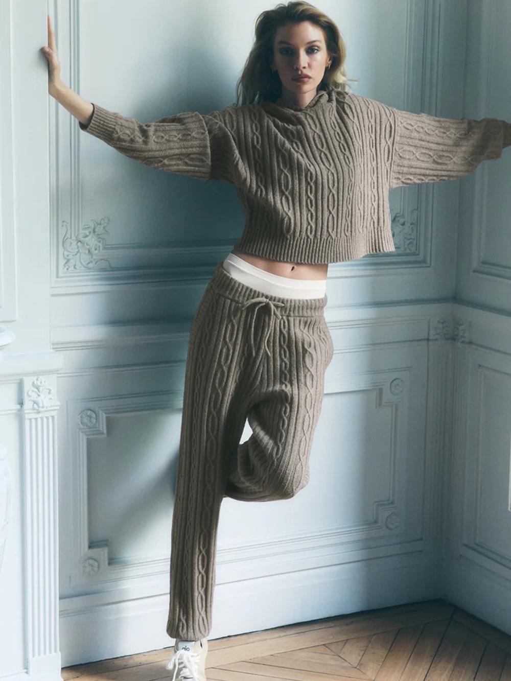 Alo Cozy Cable Knit Drawstring Lounge Pants